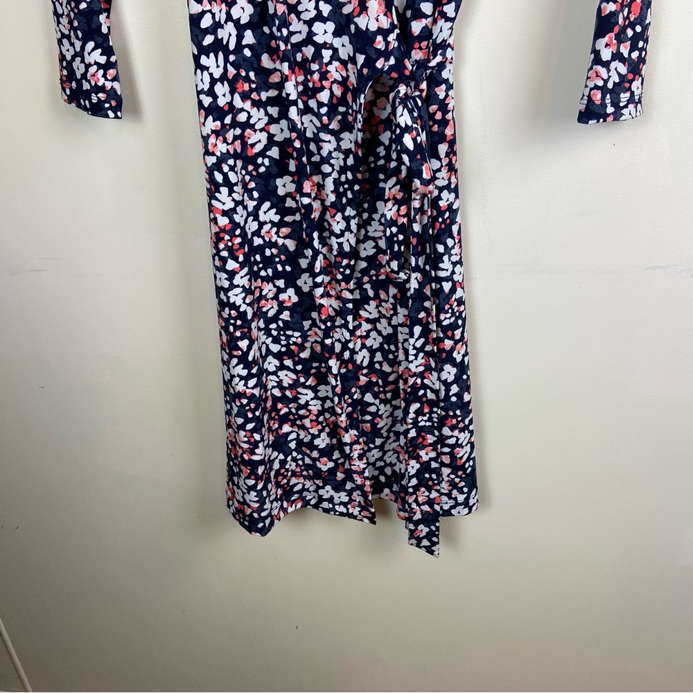 Banana Republic Blue White Pink Abstract Print Wrap‎ Dress Size XS Office - Picture 3 of 9